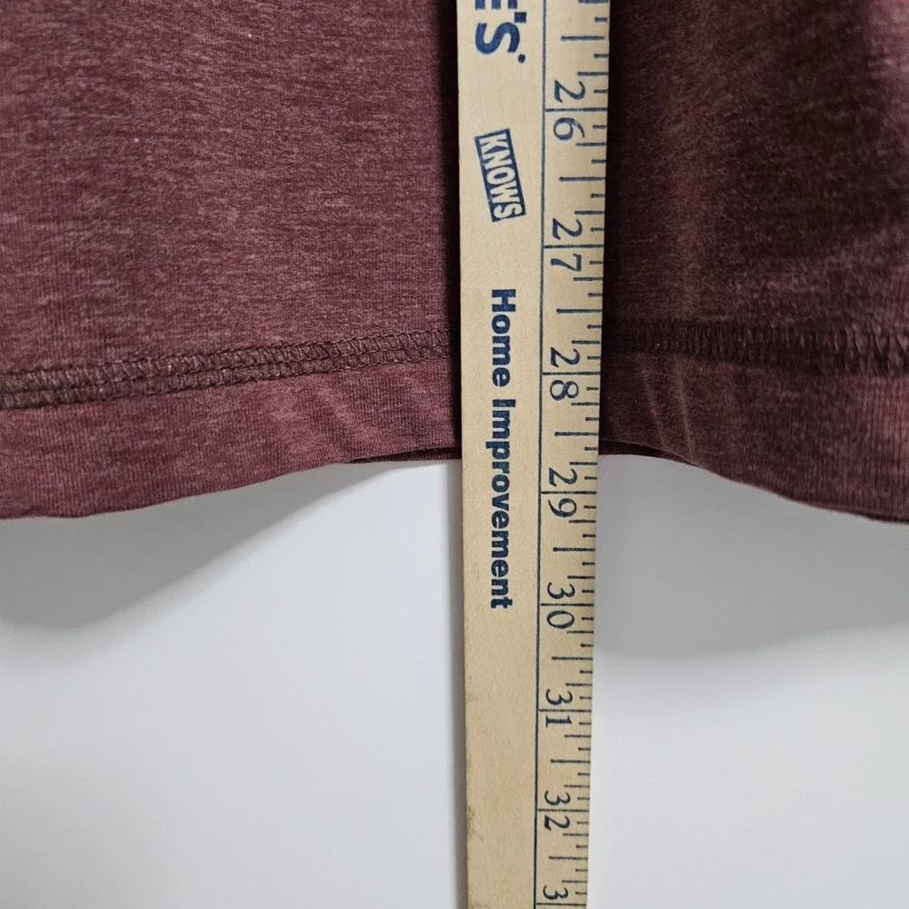 Orvis Pullover Mens M Burgundy Trout Bum Quarter Zip Mock Neck Heathered Stretch
